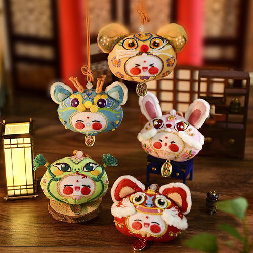 放羊班大阿福十二生肖挂件刺绣