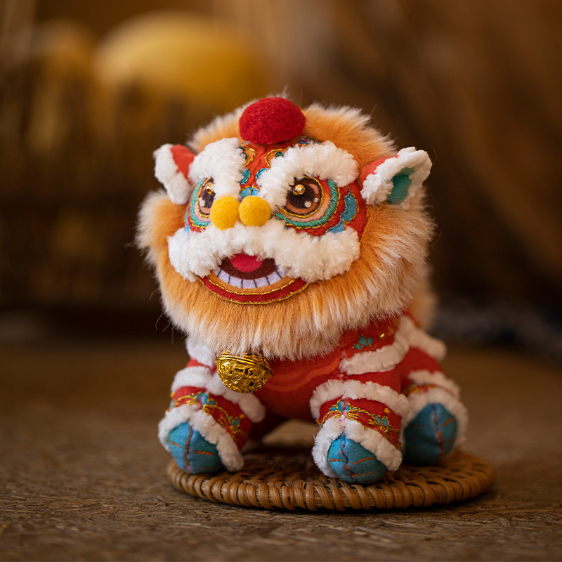 放羊班中国非遗刺绣手工diy材料包自制醒狮玩偶摆件平安符吉祥物