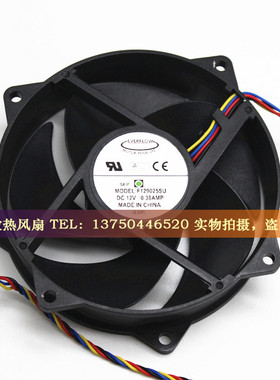 EVERFLOW F129025SU 9025 12V 0.38A 9CM 四线测速 圆形 散热风扇