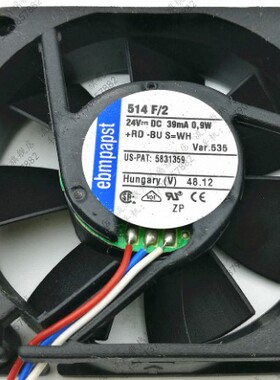 原装ebmpapst散热风扇 514F/2 24V 39mA 0.9W 5015 3线变频 5CM