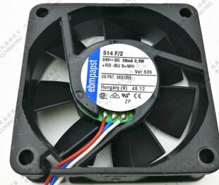 原裝 39mA 3線變頻 5CM 24V 5015 514F ebmpapst散熱風扇 0.9W