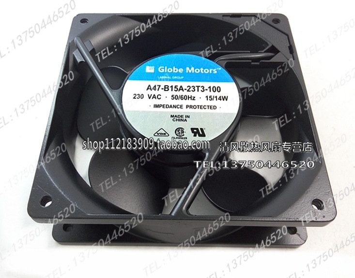 Globe motors D47-B15A-04T3-100 120398 12v 0.72a 散热风扇