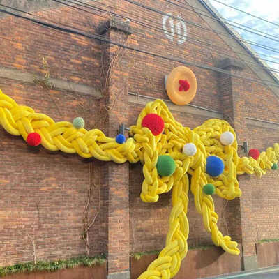 巨型毛线展览手工编织diy材料