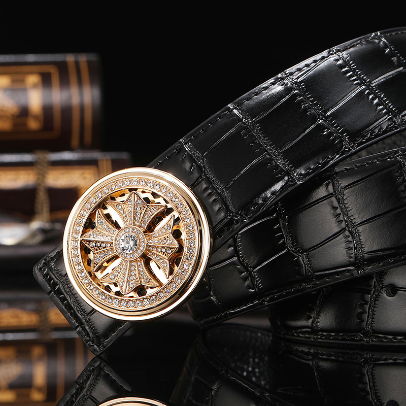 真皮皮带时来运转扣头平滑商务