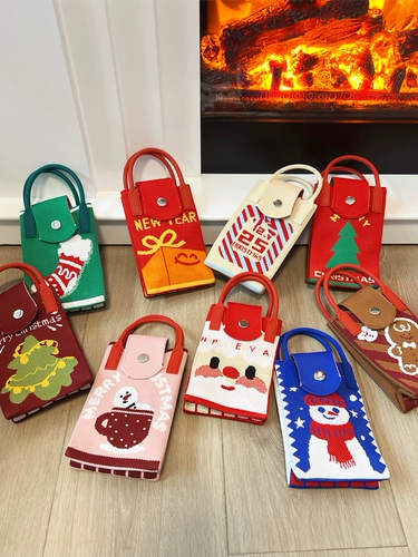 Мультяшная милая трикотажная сумка через плечо, небольшая сумка, портативная барсетка для выхода на улицу, в корейском стиле