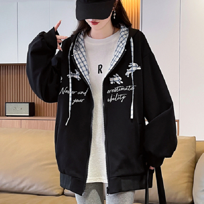 女童刺绣连帽卫衣2025新款今年流行爆款中大童独特超好看春装外套