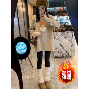 女童独特漂亮德绒打底衫2025新款冬装中大童装中长款加绒加厚长袖