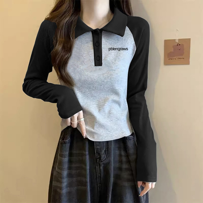 女童巨好看纯棉长袖t恤2025秋冬新款中大童加绒打底衫内搭短上衣