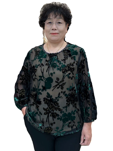 Модная осенняя футболка для матери с круглым воротником, большой размер, для среднего возраста, 40-50 лет