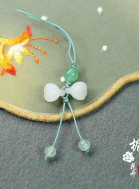 天然白玉莲蓬挂坠原创古风男女