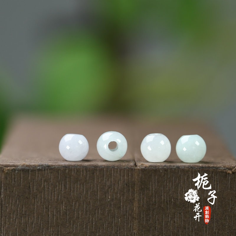 天然翡翠A货收尾珠6mm