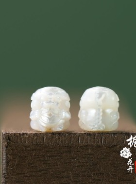 手工精雕貔貅约7*8mm珍珠散珠DIY装饰配件配珠黄金首饰配饰Y186