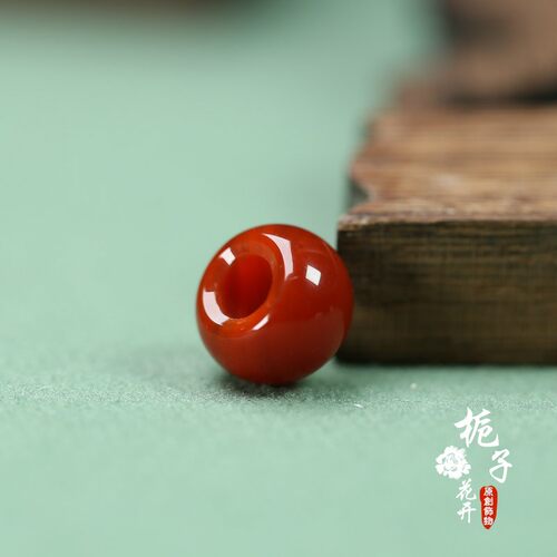 天然玛瑙路路通红色算盘珠