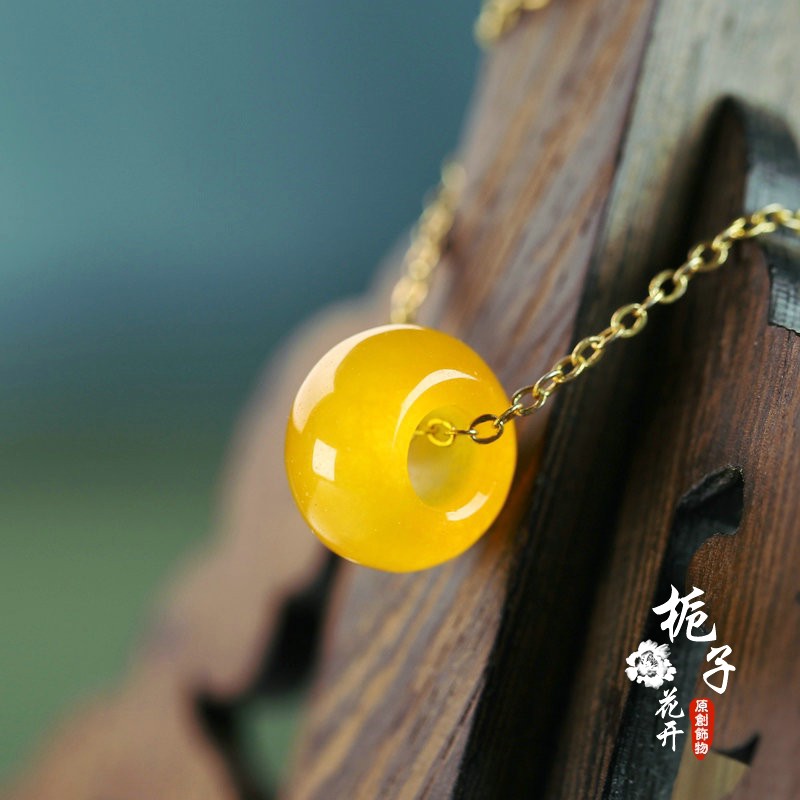 14*9mm银杏黄算盘珠天然巴山翠