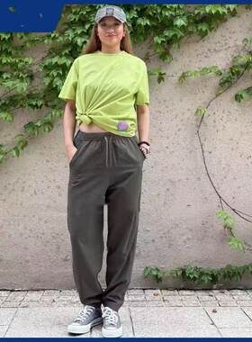 夏季新品女户外健身运动棉休闲百搭直筒速干松锥裤25071349