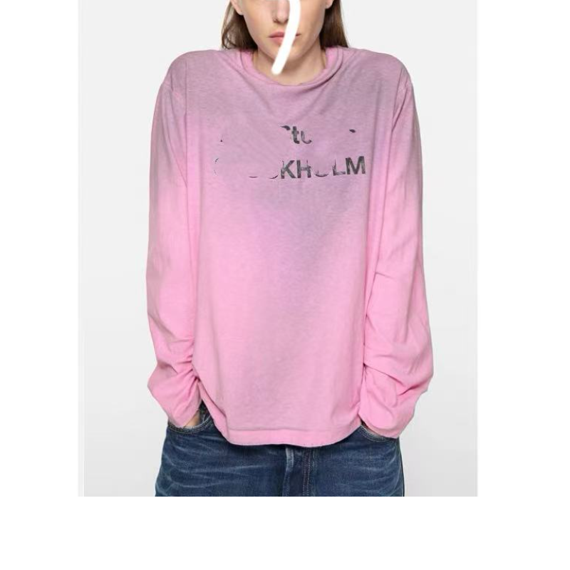 复古做旧1996字符印花圆领休闲男女同款长袖T恤25062752