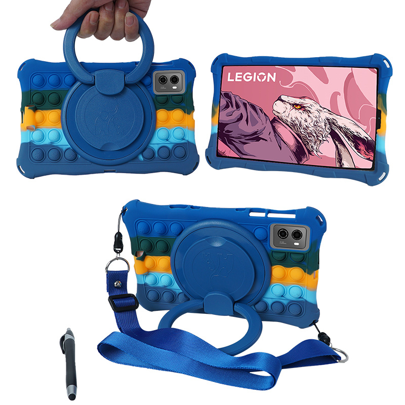 适用联想拯救者Y700 3代平板电脑保护套8.8寸全包硅胶TB-321FU防摔支架套TB320FU支架款TB321FU简约男款外壳