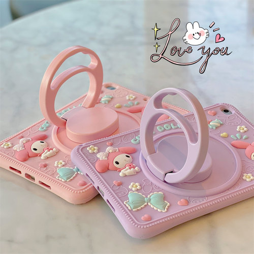 适用三星S6 lite保护壳10.4寸防摔套SM-P615C旋转套P610软壳A7 LITE手提SM-T500卡通T220美乐蒂胶壳P619支撑