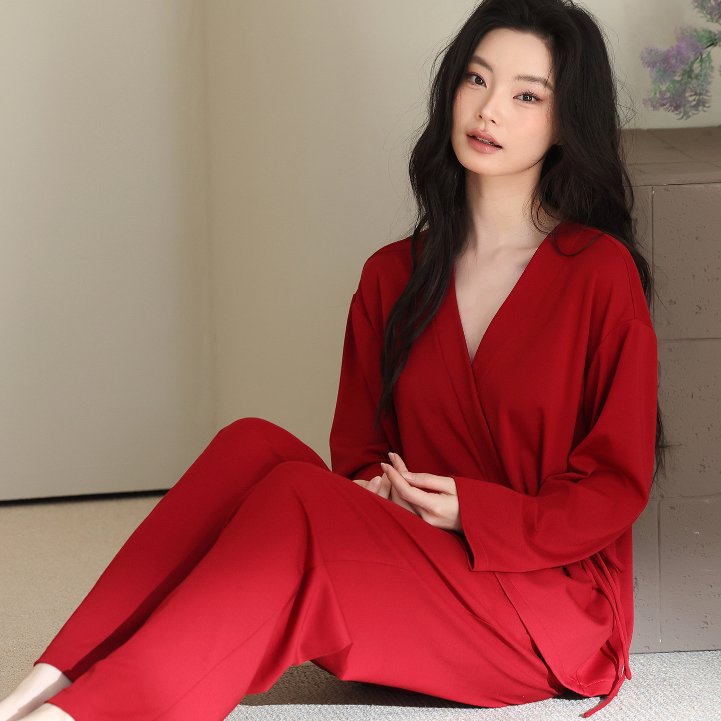 睡衣女纯棉本命年大红高级感家居