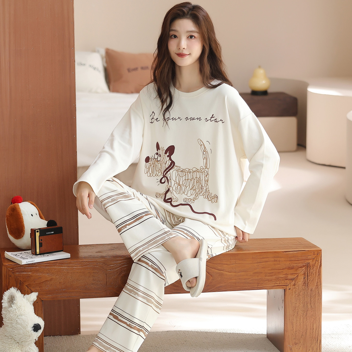 睡衣女纯棉长袖甜美卡通高级感