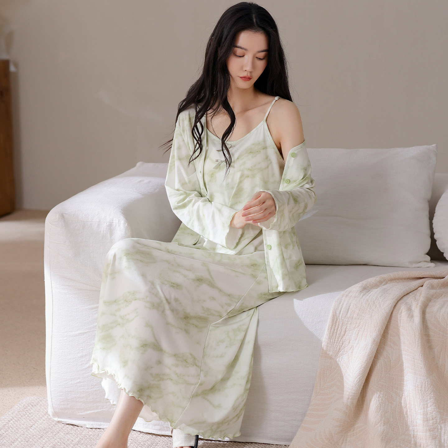 吊带睡裙女士春秋季棉性感纯欲