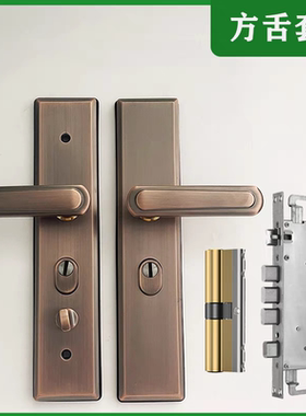 防盗门锁大门锁入户门锁套装锁芯锁体面板一套铁门木门锁大门锁