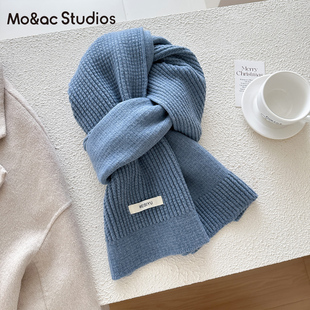 2025新款高级感针织围巾女冬秋季韩版纯色百搭围巾披肩两用暖呼呼