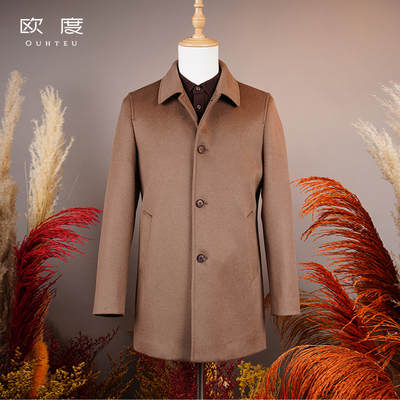 OUHTEU/欧度【绵羊毛】休闲大衣男保暖合体版秋冬季7428
