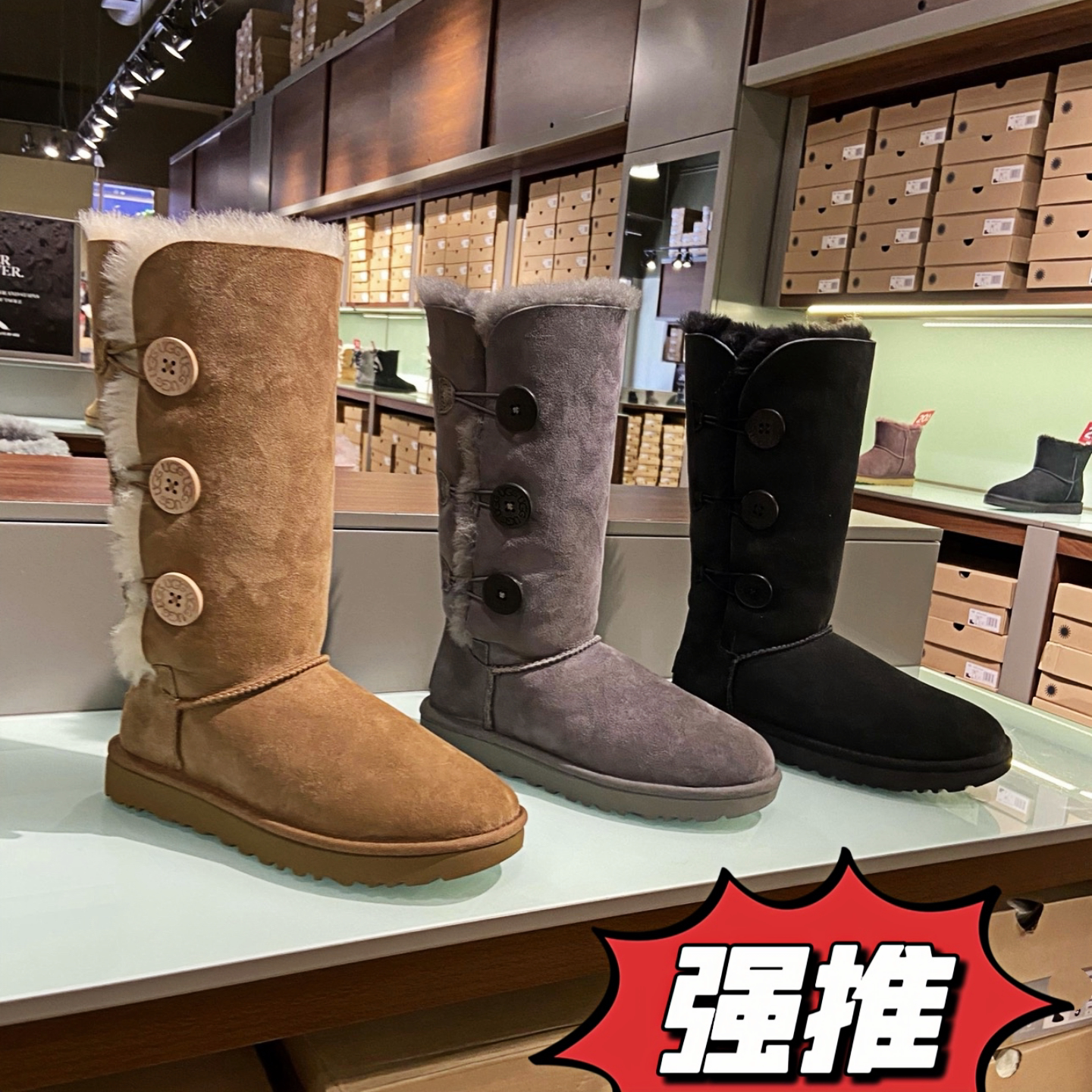 正品皮毛一体高筒雪地靴女冬