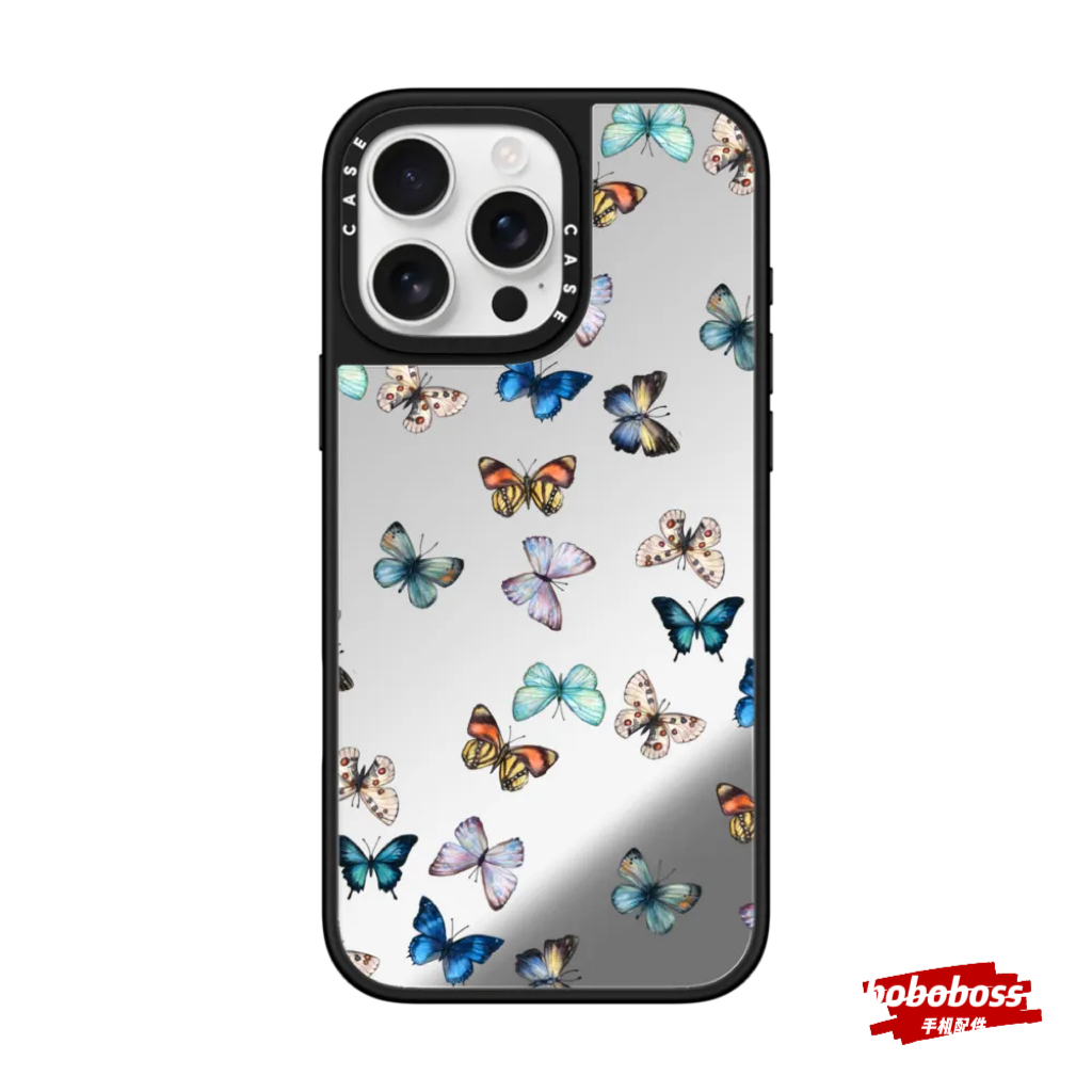 case源厂！ 艺术家联名系列 彩色蝴蝶 magsafe适用iPhone17/16/15/14/13/Pro/Max防摔镜面磁吸手机壳