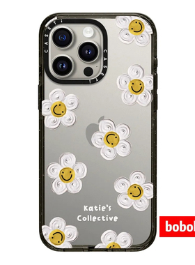 case源厂！笑脸小雏菊magsafe适用于iPhone17/16/15/14/13/Pro/Max百搭防摔磁吸透明手机壳