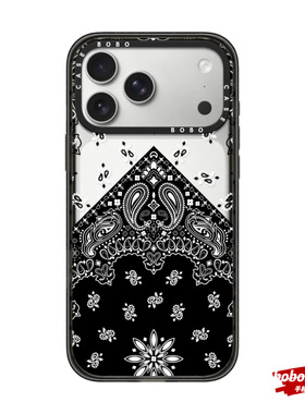 case源厂！黑色腰果花magsafe适用于iPhone17/16/15/14/Plus/Pro/Max防摔磁吸透明手机壳