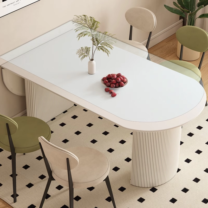 岛台半圆形半弧形岩板餐桌垫透明软玻璃pvc防水防油塑料桌布定制