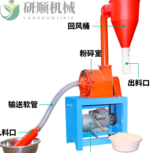 小型家用自吸式玉米粉碎机两相电全自动五谷杂粮饲料养殖 磨粉机