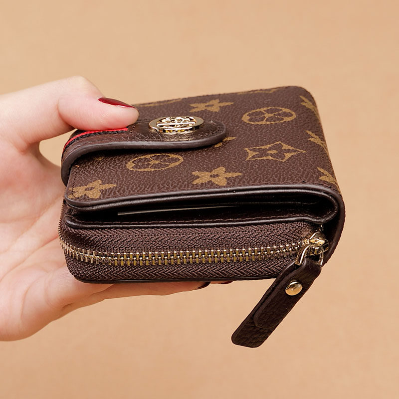 2020新款小钱包女短款折叠钱夹一体多功能简约ck卡包零钱皮夹时尚