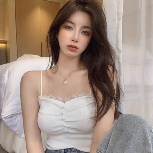 修身 胖妹妹夏季 显瘦吊带上衣 女装 御姐风性感甜辣V领针织背心大码