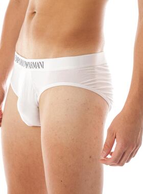 ARMANI阿玛尼男士白色中腰三角内裤速干弹力运动经典1105577S501