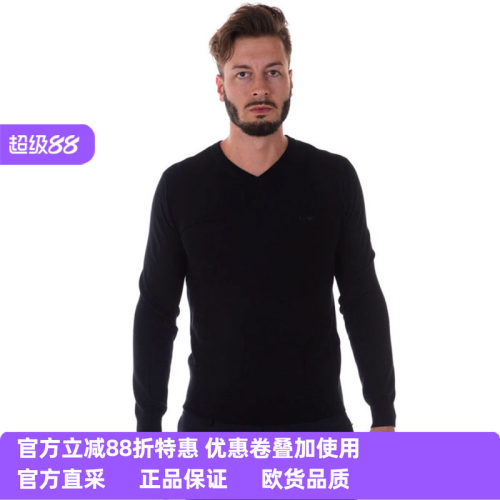 ARMANIJEANS男士V领针织衫毛衣