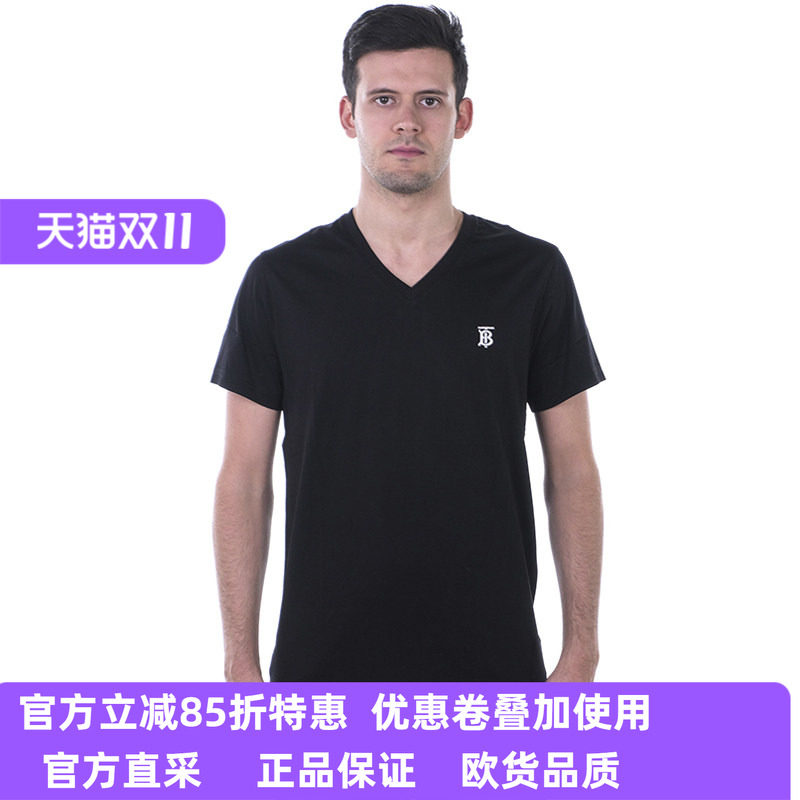 BURBERRY/博柏利男士V领短袖T恤