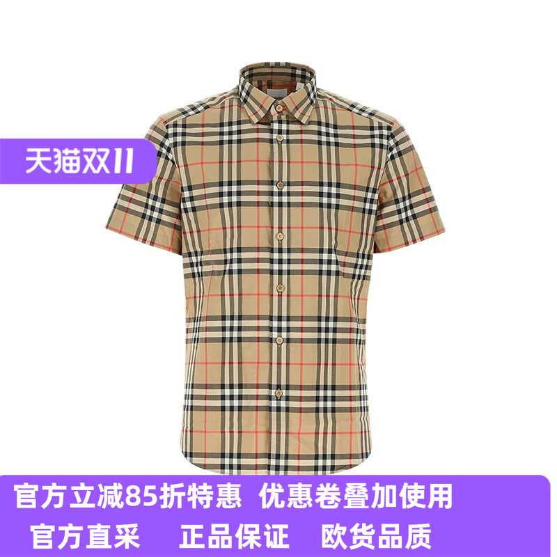 BURBERRY/博柏利男士短袖衬衫