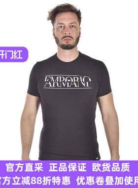EMPORIO ARMANI阿玛尼品牌男士黑色圆领精品短袖T恤棉 Z1T861J0AZ