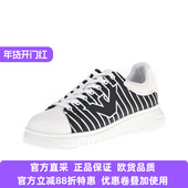 ARMANI阿玛尼EA男士 XM227 X4X264 正品 条纹鹰标印花低帮运动板鞋