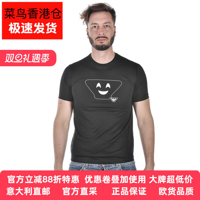 阿玛尼时尚休闲圆领纯棉短袖t恤