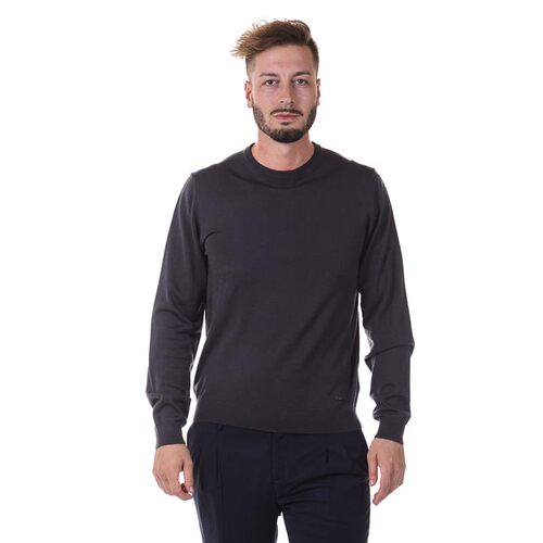 armani秋冬灰色圆领羊毛针织衫
