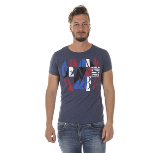 ARMANI JEANS阿玛尼AJ男士棉休闲个性圆领短袖春夏正品T恤A6H36ZX