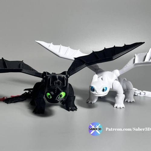 3D打印飞龙儿童夜煞无牙仔玩具摆件驯龙高手玩偶手办创意模型动漫