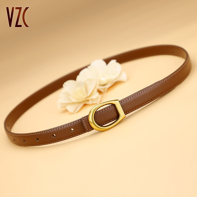皮带女真皮牛皮复古休闲百搭腰带细窄配连衣裙子装饰简约裤带韩版