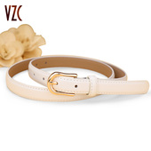 腰带女士真皮牛皮简约百搭韩版 饰配裙子细腰带夏季 白色牛仔裤 带装