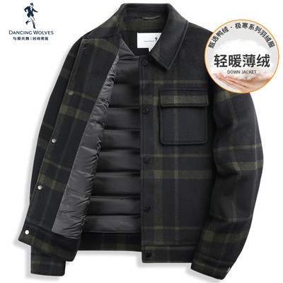 羽绒内胆夹克与狼共舞翻领秋冬