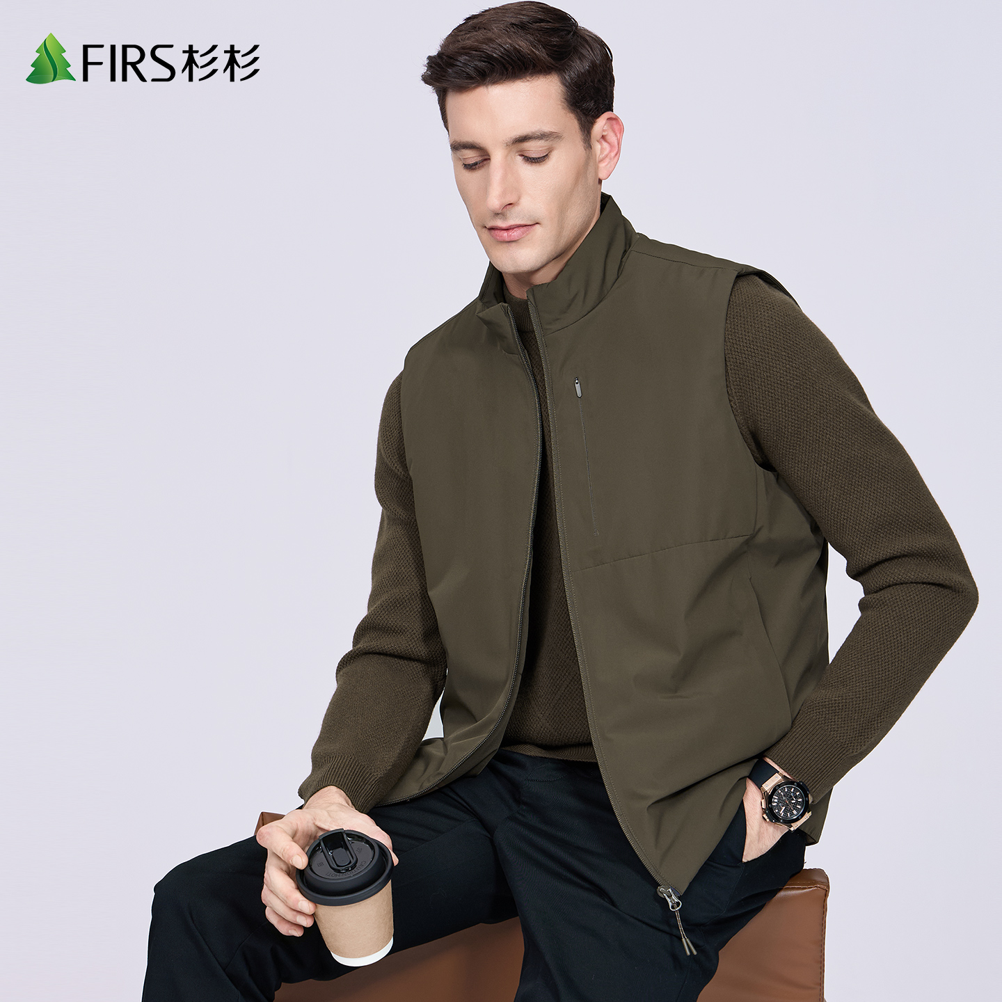 【夹棉马甲】杉杉新雪丽背心立领夹克男2025秋冬新款保暖无袖外套